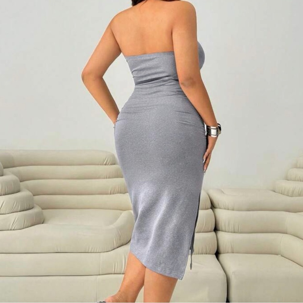 SHEIN Strapless Black and Gray Dress - Picture 2 of 2